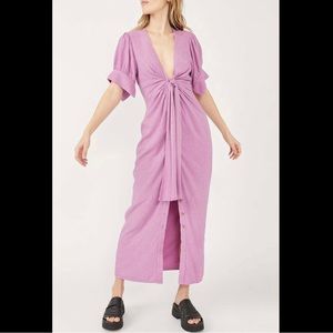 Free People Summer Tie Front Maxi Shirtdress.